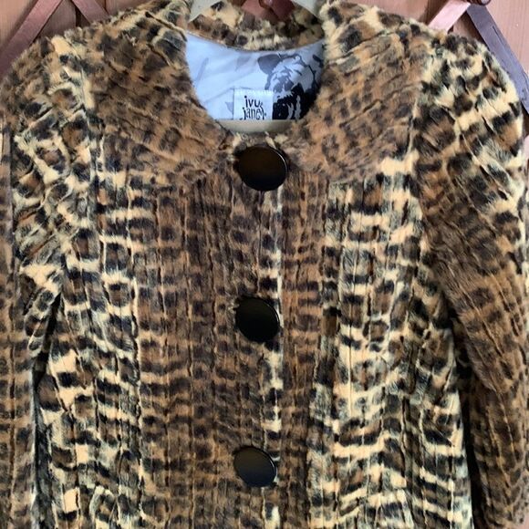 Ivy Jane faux fur leopard print peacoat - Picture 3 of 9